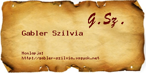 Gabler Szilvia névjegykártya